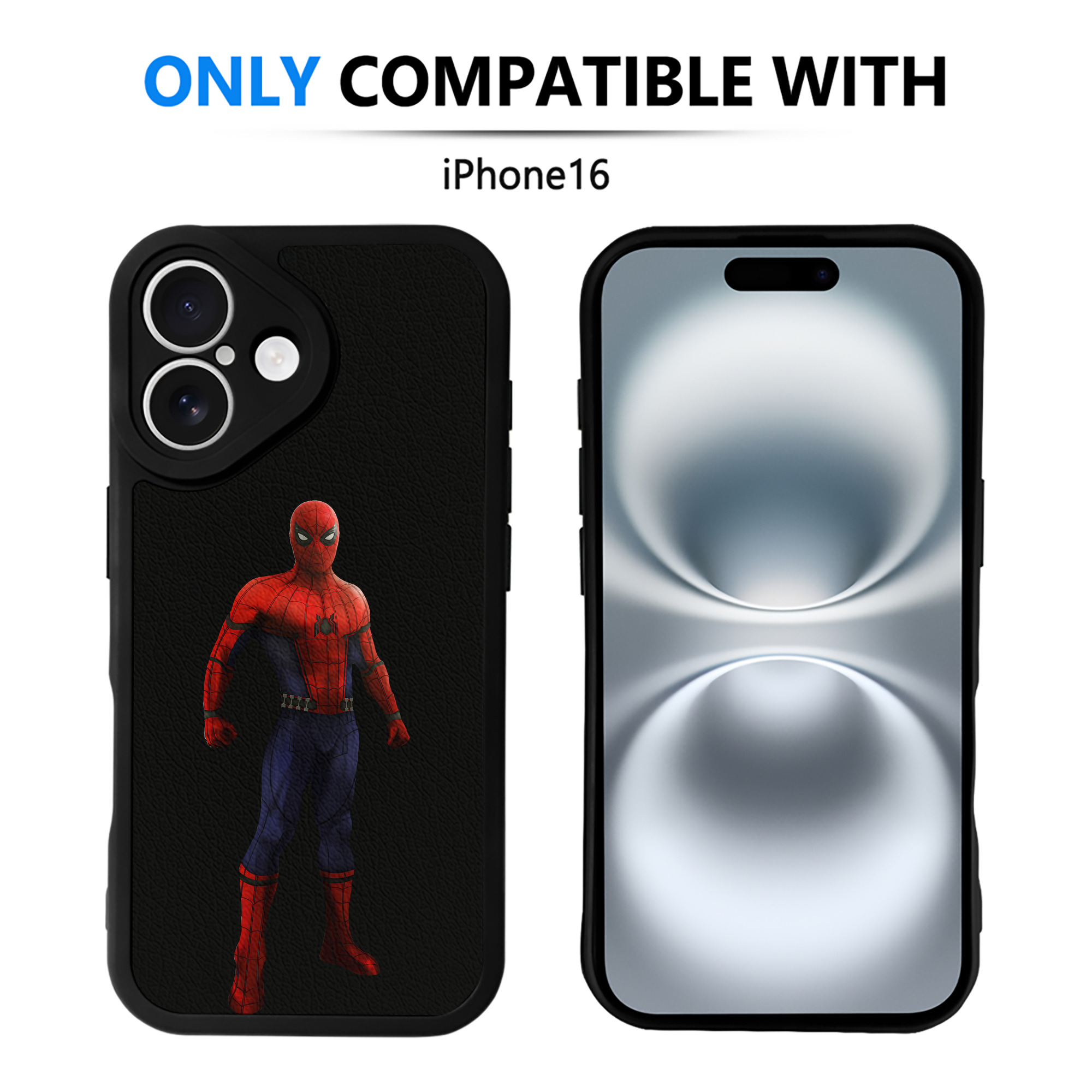 Spider Man スパイダーマン 【iPhone 16シリーズ対応】シリコンスマホケース（レザー調） 材質：シリコン